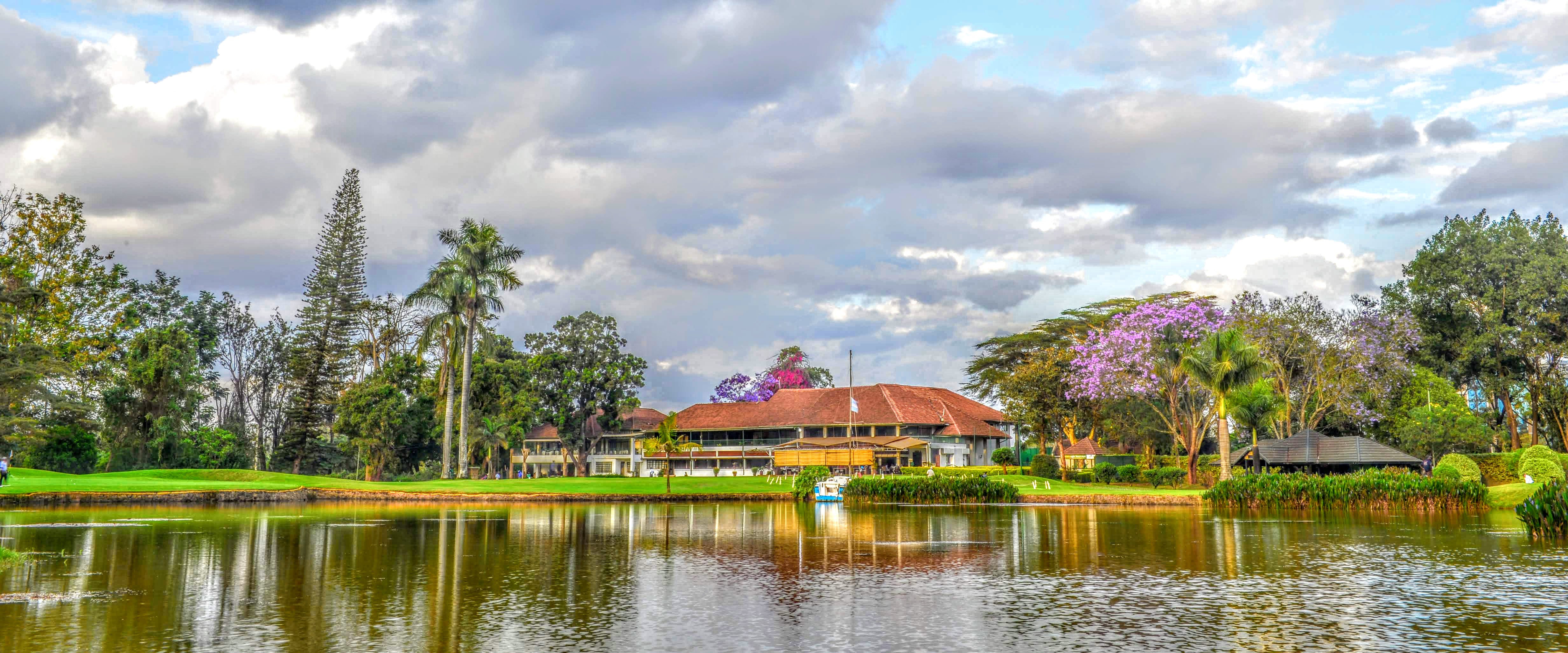 Golf course with wildlife backdrop